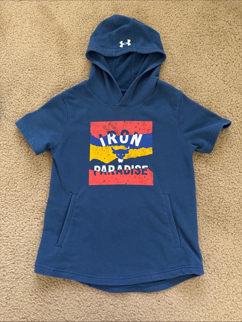 Boy’s Under Armour Project Rock Hooded Tee with 'Iron Paradise'